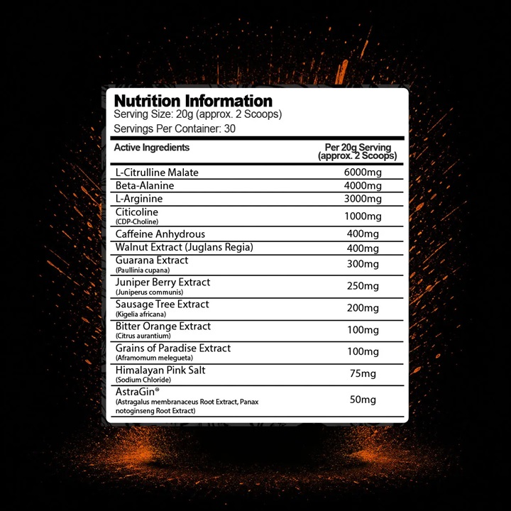 Black Mamba SIDEWINDER Pre-Workout 600g - Image 3